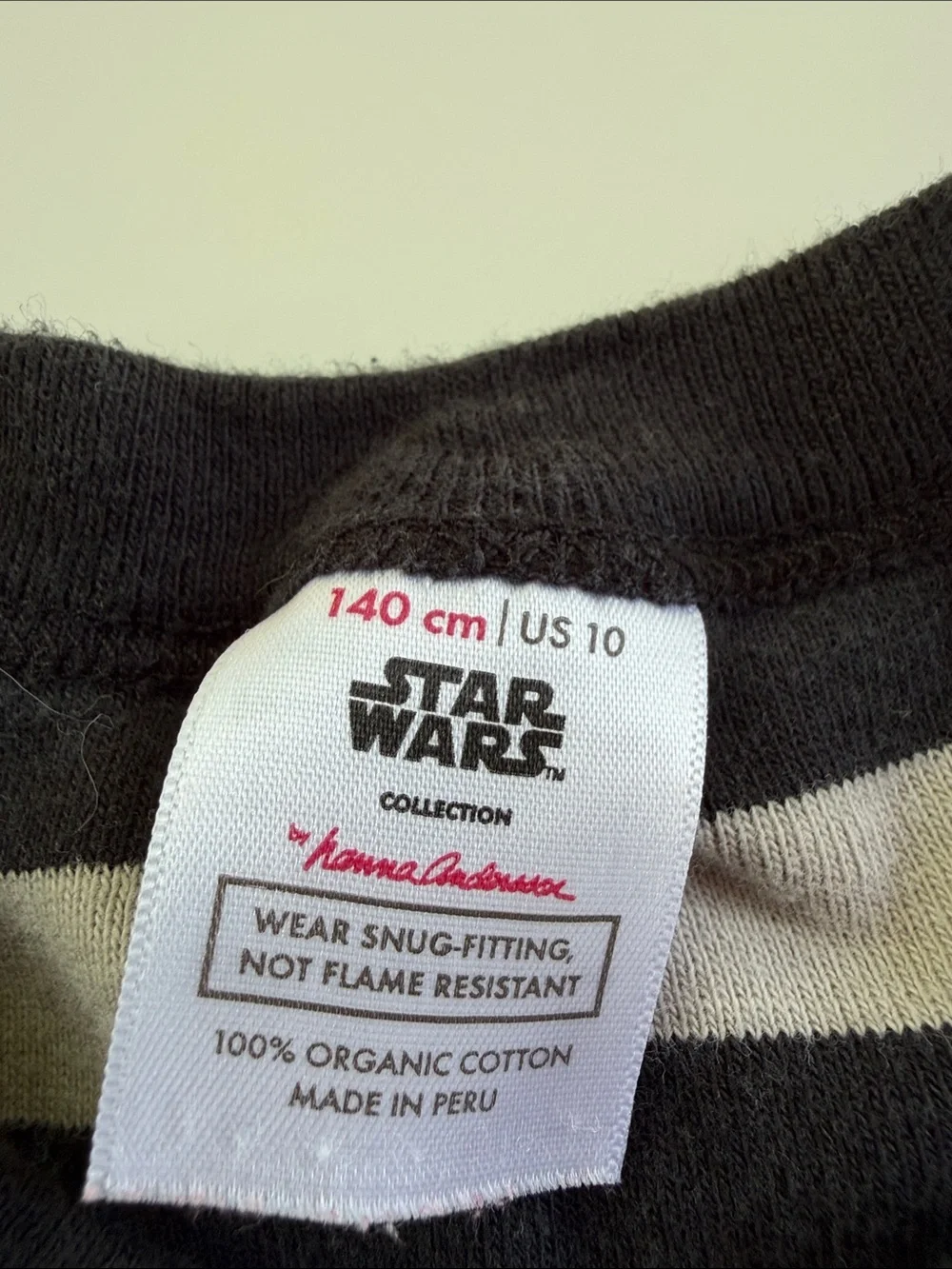 Hanna Andersson Black and Gray Striped Star Wars Helmet Pajama Set